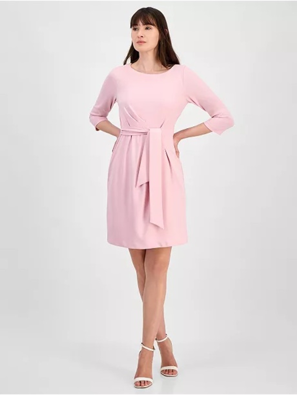 Tahari ASL Pink Side-Tie Career Sheath Dress Size 14 NWT